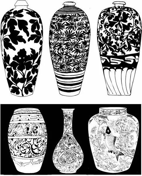 青花瓷素材圖案欣賞，中國(guó)傳統(tǒng)藝術(shù)就是這么美