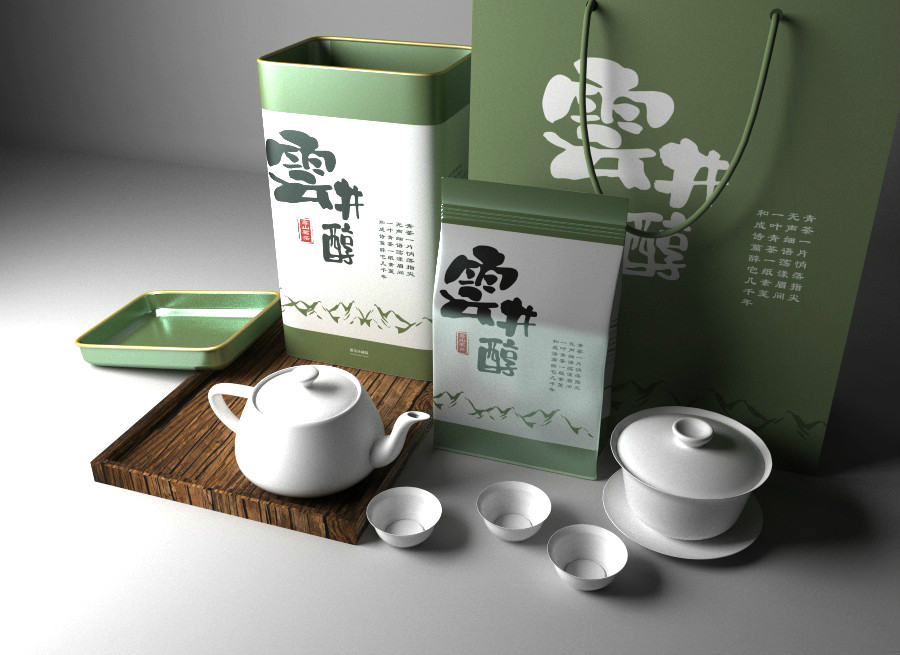 清新古樸茶葉包裝設(shè)計(jì)，簡(jiǎn)潔大氣茶葉包裝設(shè)計(jì)