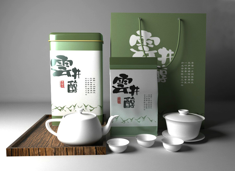 清新古樸茶葉包裝設(shè)計，簡潔大氣茶葉包裝設(shè)計