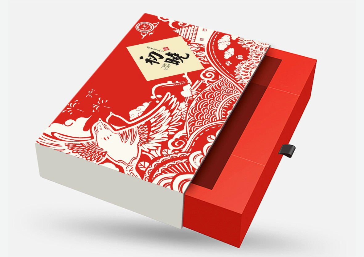 紅色禮盒瓜子包裝設(shè)計，古典特色食品包裝設(shè)計