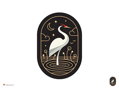 仙風(fēng)道骨白鶴logo，精致典雅logo圖片