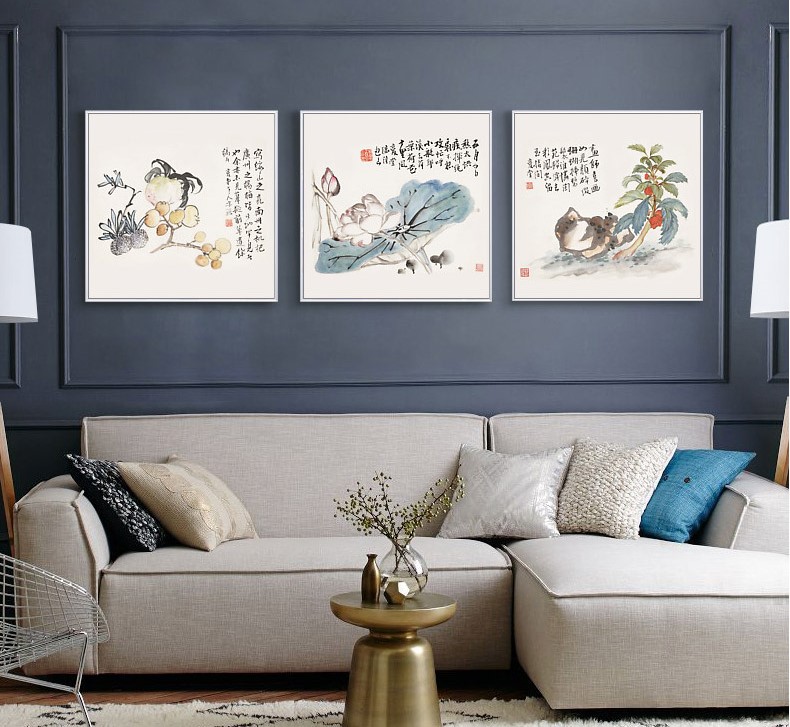 十款中國(guó)風(fēng)裝飾畫(huà)，新中式中國(guó)水墨客廳掛畫(huà)