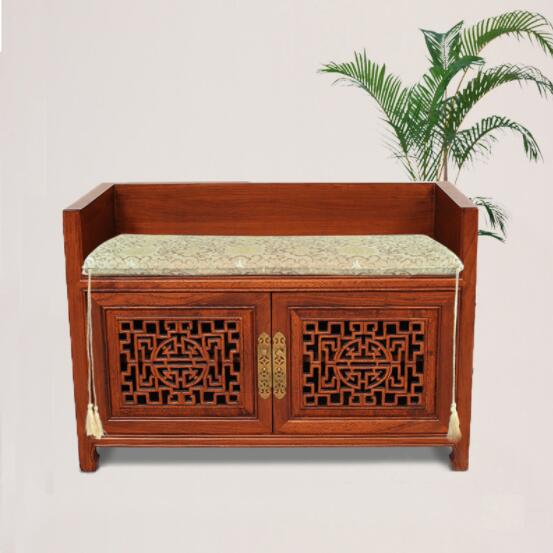 古典榆木家具，中式儲(chǔ)物玄關(guān)凳子