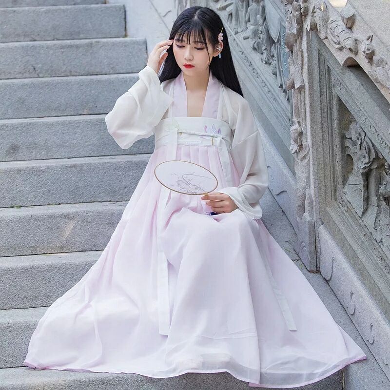 飄逸清新淡雅漢服，中國風(fēng)襦裙廣袖流仙裙