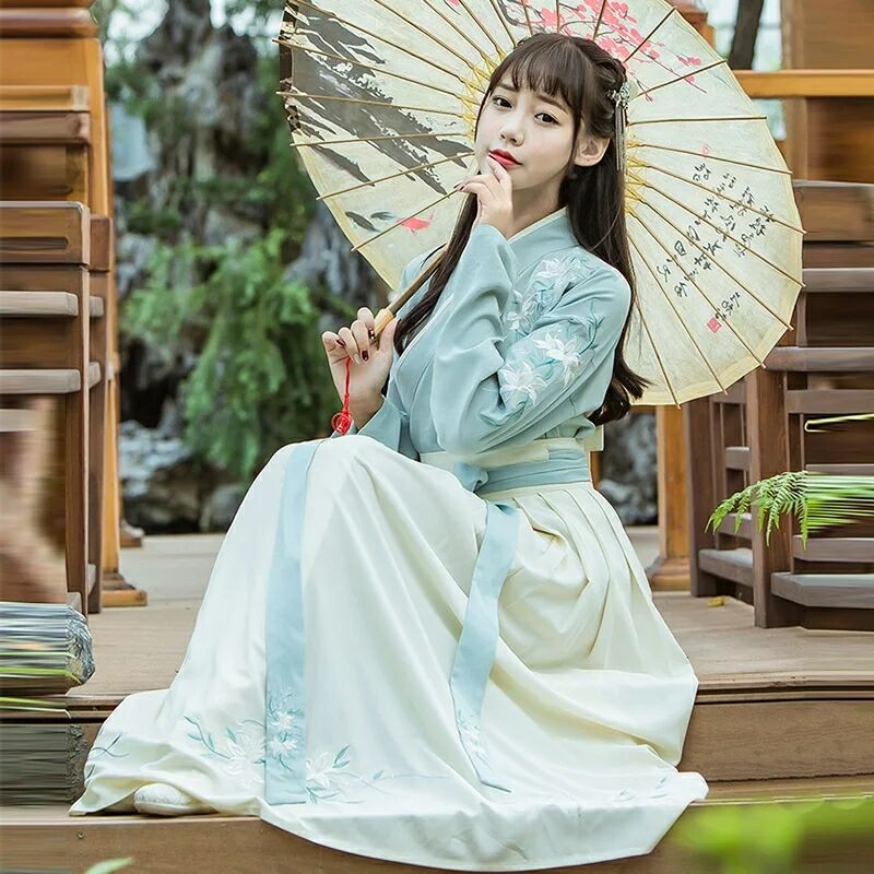 魏晉風(fēng)改良漢服古裝，漢元素夏裝襦裙圖片