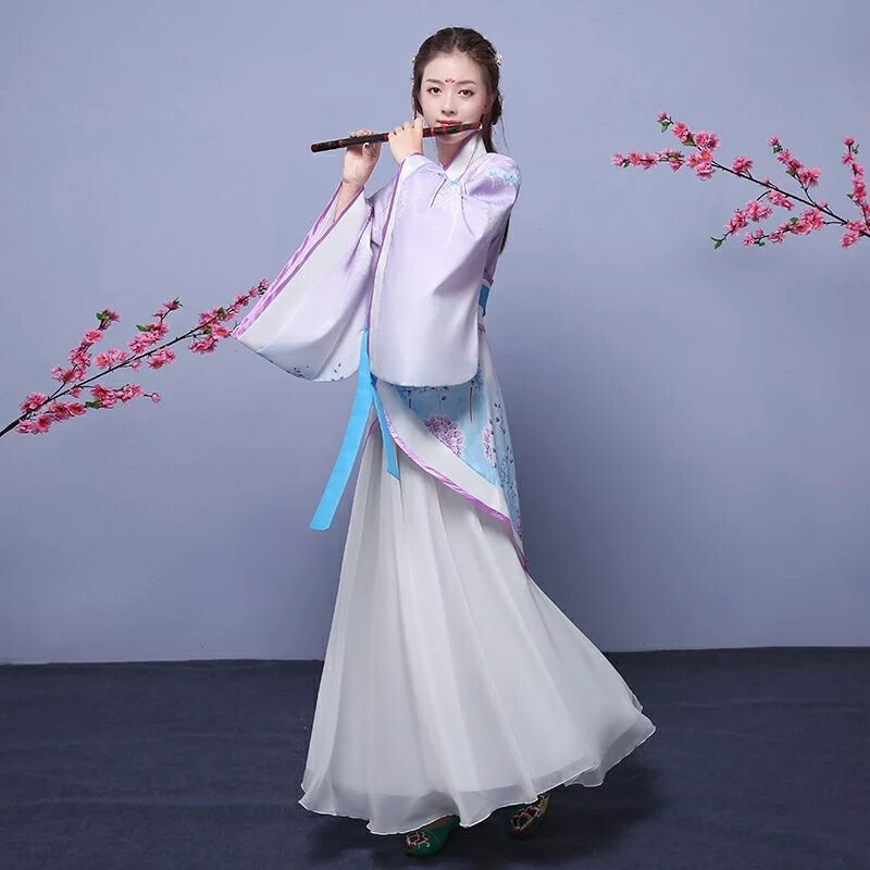 襦裙套裝仙女漢服，中國風(fēng)曲裾齊腰古裝圖片