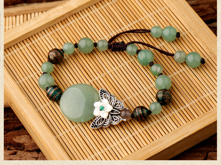 綠色森系手鏈，簡約個性蝴蝶手串飾品