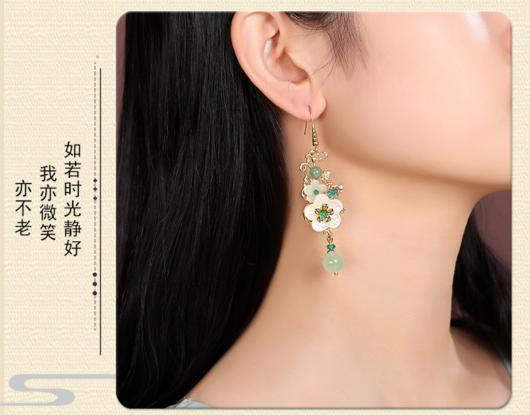 冷淡古風(fēng)耳墜耳環(huán)，小清新花朵耳環(huán)首飾