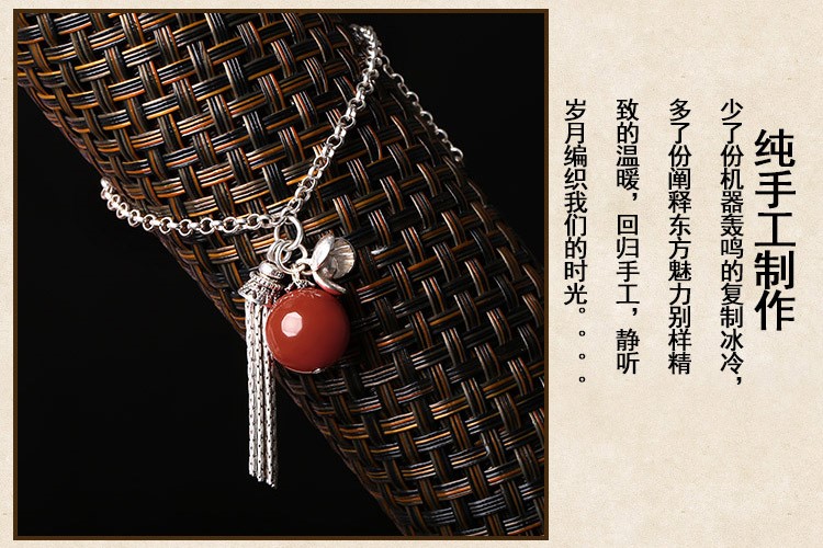 精致銀流蘇手鏈，別致瑪瑙手飾飾品