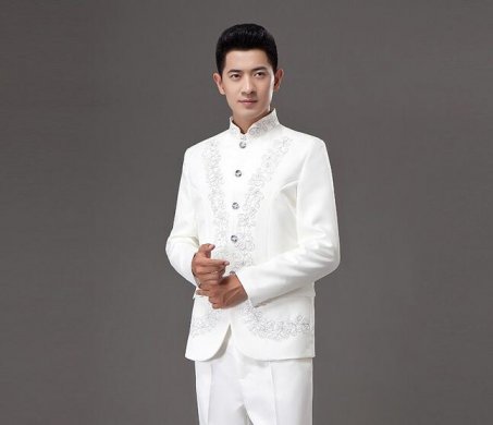 青年修身中山裝，立領(lǐng)中山裝演出服