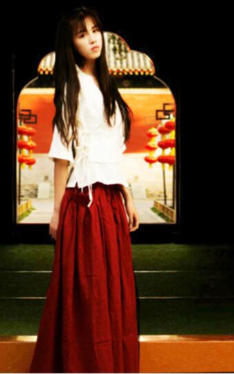 民族風漢元素古風漢服，棉麻女裝漢服美女圖片
