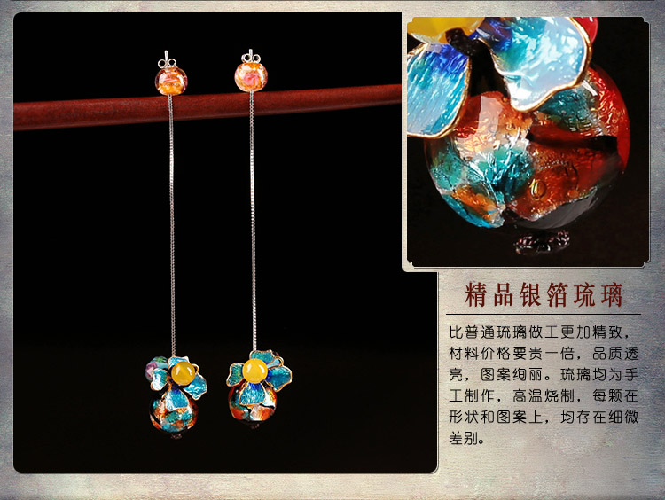 清新中國風(fēng)耳墜，詩意銀線耳環(huán)首飾