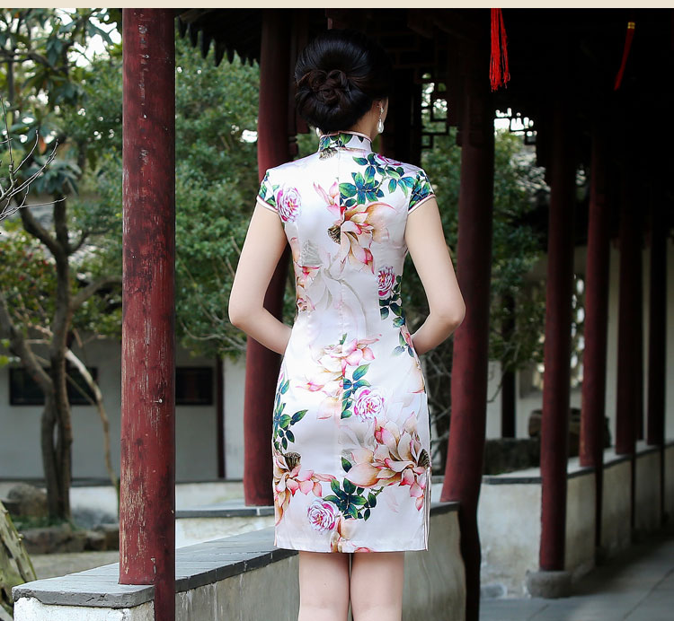 花韻古典時尚中國風(fēng)短款旗袍裙