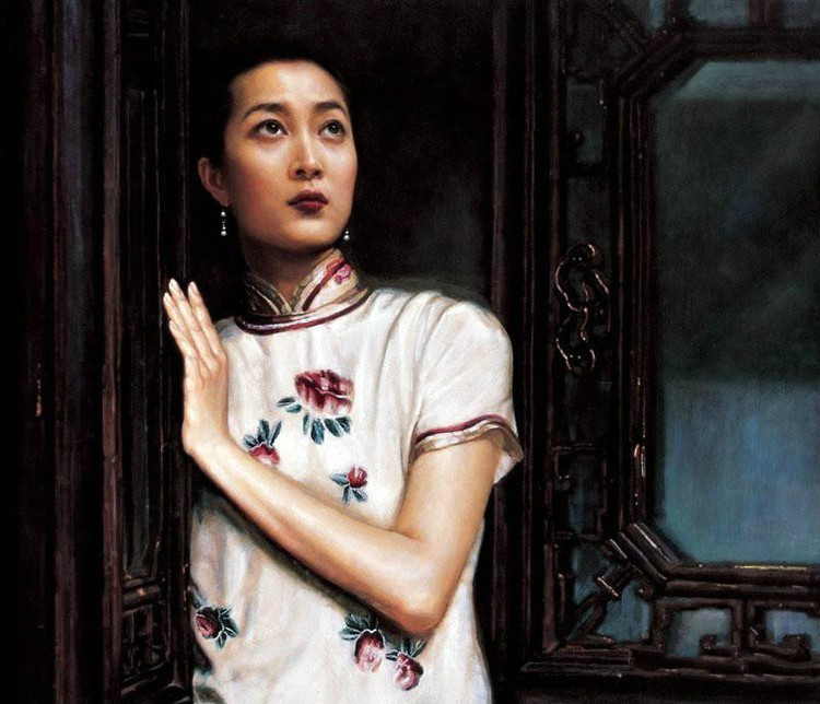 風(fēng)情萬(wàn)種的油畫(huà)旗袍女子！