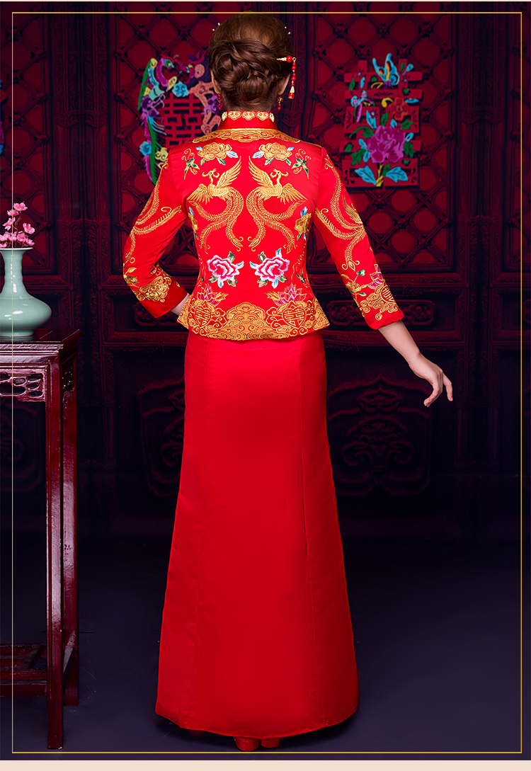 儒雅裙擺新娘禮服，魅力時(shí)尚中式禮服