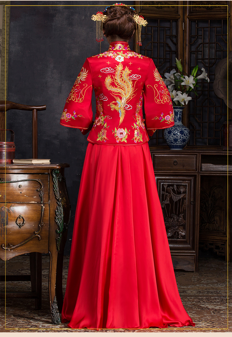 優(yōu)雅時(shí)尚中式禮服，復(fù)古中國(guó)風(fēng)新娘禮服