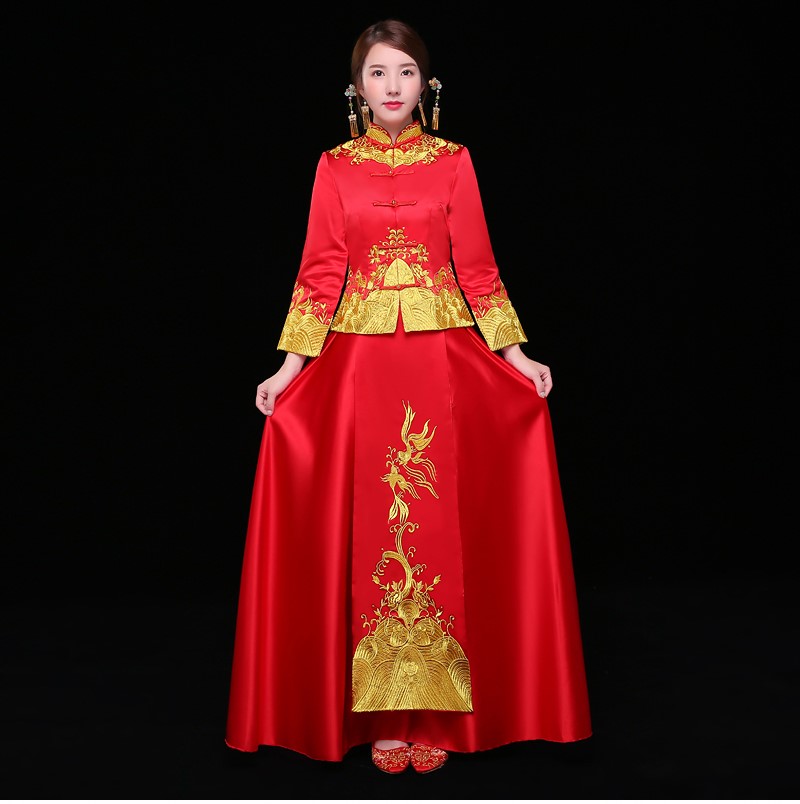 古典喜服中式禮服，秀禾服新娘結(jié)婚禮服