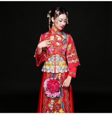 古典秀禾服中式禮服，時(shí)尚中國(guó)風(fēng)新娘禮服