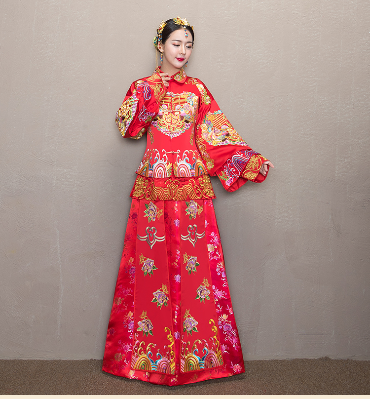 精致優(yōu)雅中式禮服，時(shí)尚中國(guó)風(fēng)新娘禮服
