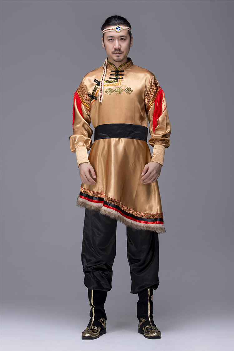 簡(jiǎn)約大氣的蒙古袍男裝，少數(shù)民族服裝