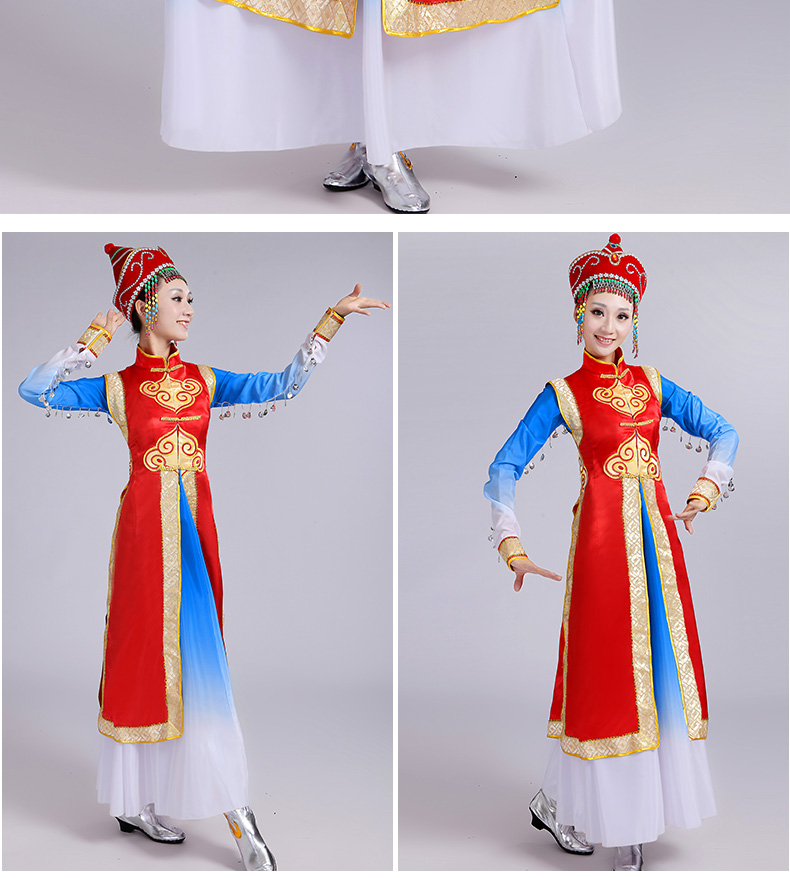 蒙古族服飾表演服裝，少數(shù)民族服裝圖片