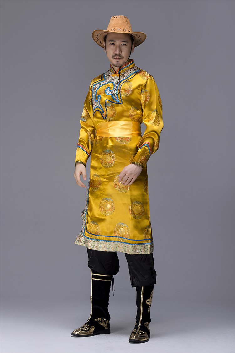 民族風(fēng)味十足的蒙古族蒙古袍男裝，少數(shù)民族服