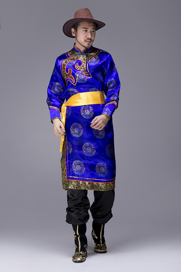 民族風(fēng)味十足的蒙古族蒙古袍男裝，少數(shù)民族服