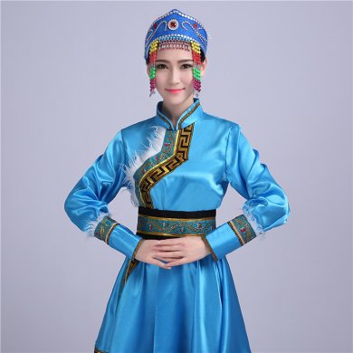 簡(jiǎn)約大方的蒙古族女裝服飾，少數(shù)民族服裝