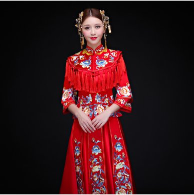 古典時(shí)尚中式禮服，中國(guó)風(fēng)新娘禮服