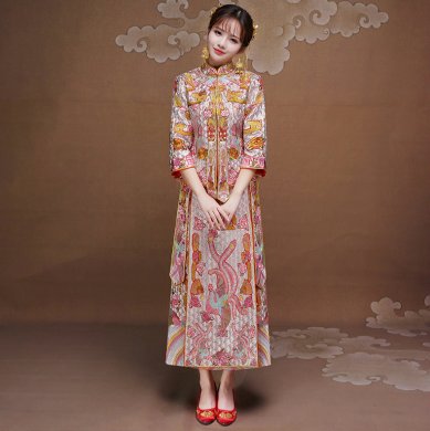 復(fù)古時(shí)尚中式禮服，唯美中國(guó)風(fēng)新娘禮服