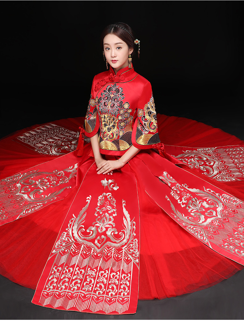 時尚中國風(fēng)新娘禮服，結(jié)婚禮服中式禮服