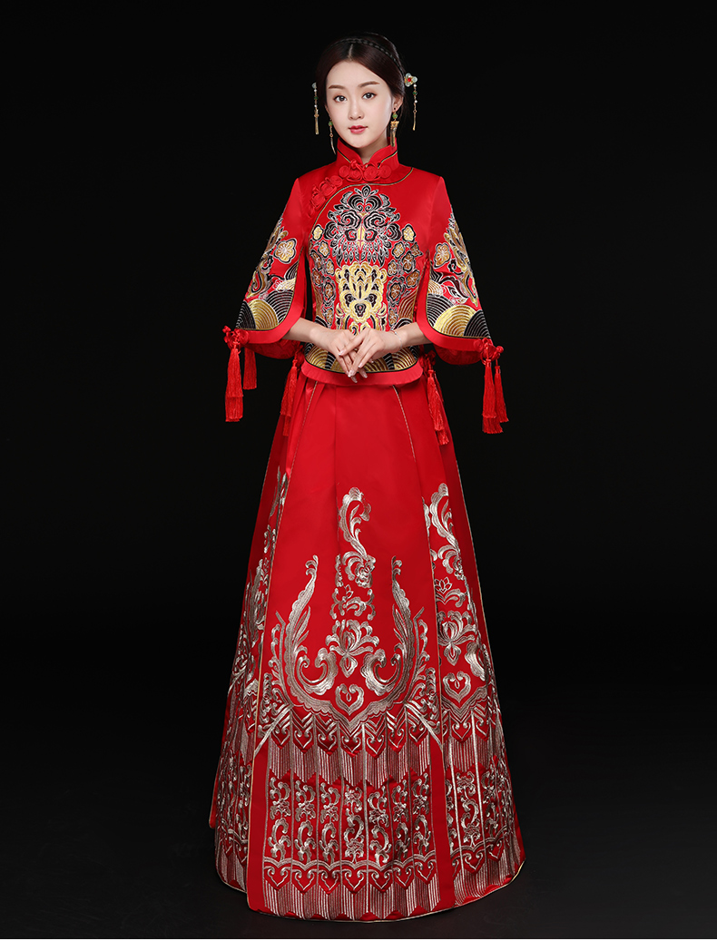 時尚中國風(fēng)新娘禮服，結(jié)婚禮服中式禮服