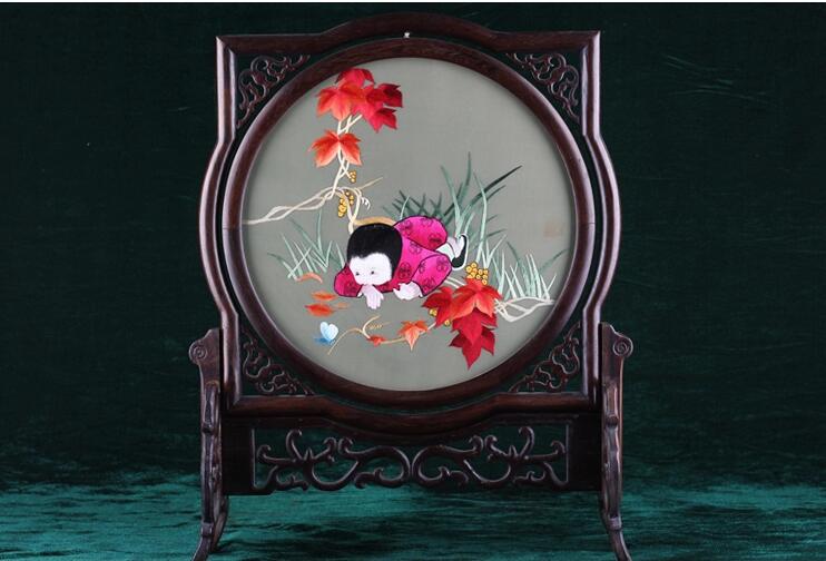 湘繡作品欣賞，湘魂楚韻針線間