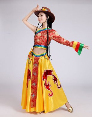 藏服唐古拉風(fēng)民族服裝，藏族少數(shù)民族服裝圖片