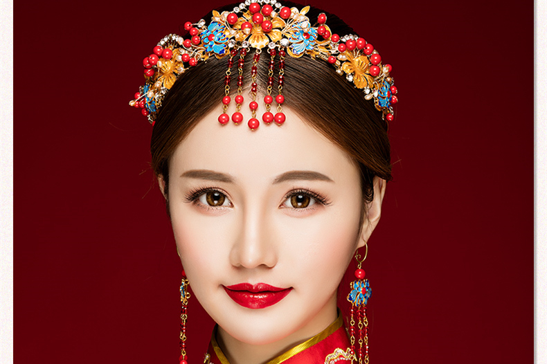 來唯美新娘古風額飾，皇冠結婚婚禮配飾