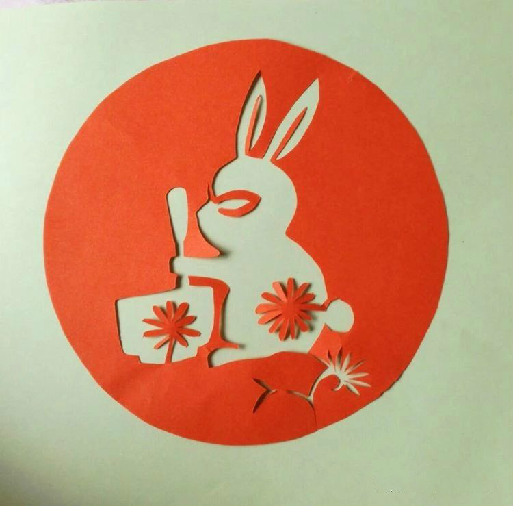 創(chuàng)意十足中秋玉兔剪紙，兔子鬧仲秋