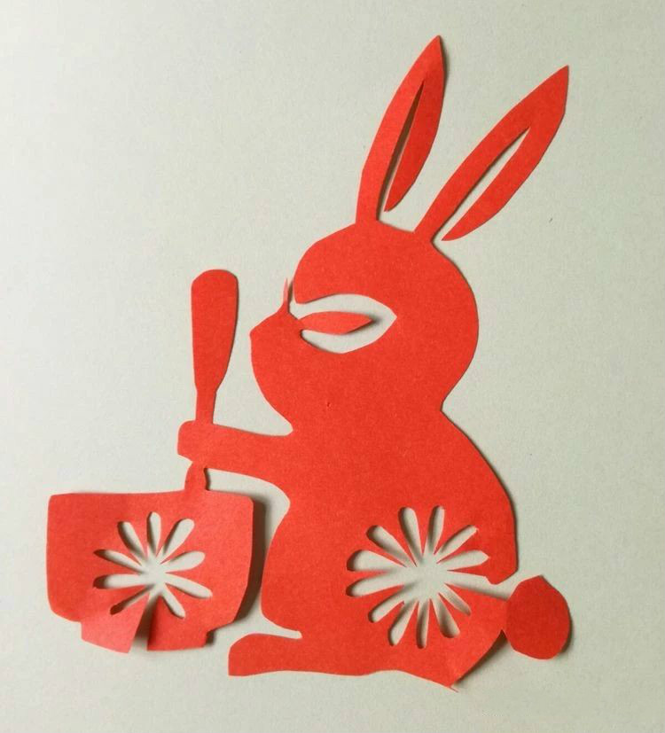 創(chuàng)意十足中秋玉兔剪紙，兔子鬧仲秋