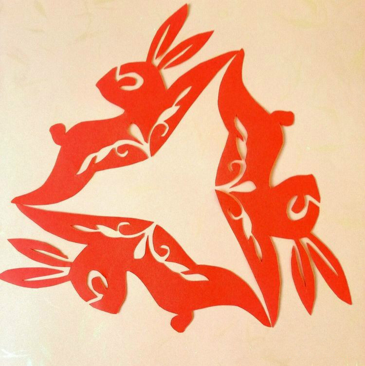 創(chuàng)意十足中秋玉兔剪紙，兔子鬧仲秋
