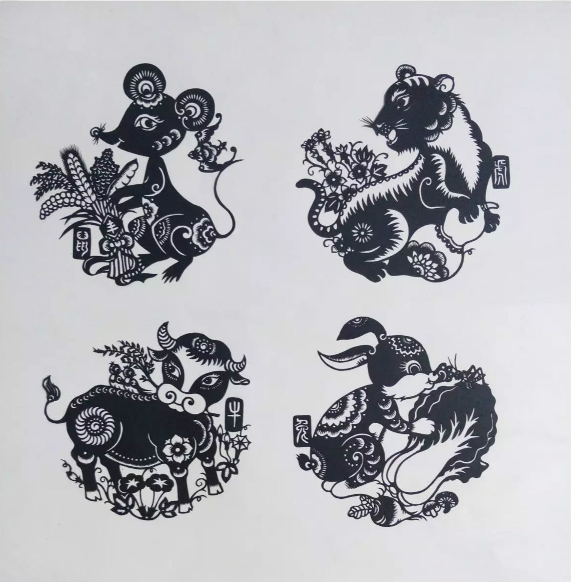 吉祥十二生肖剪紙圖片，薛娜剪紙作品欣賞