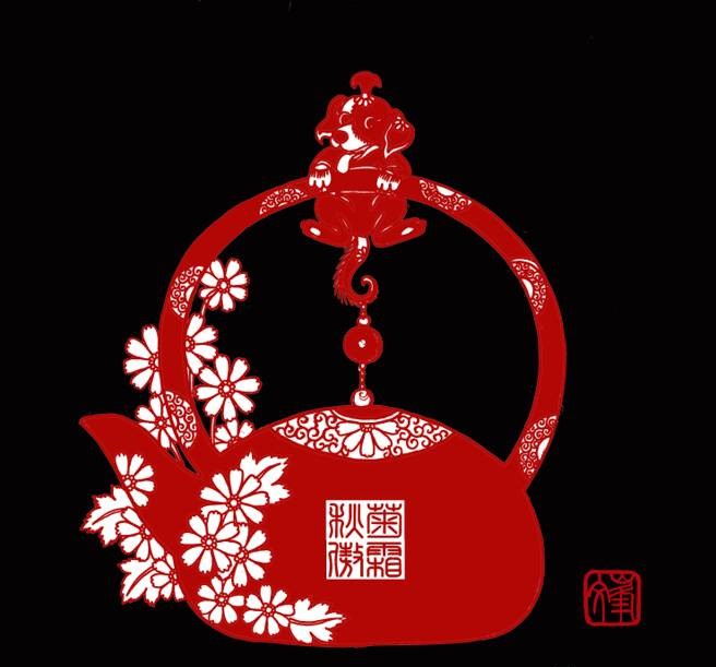 百狗圖剪紙系列(32張)，曹文峰剪紙作品欣賞
