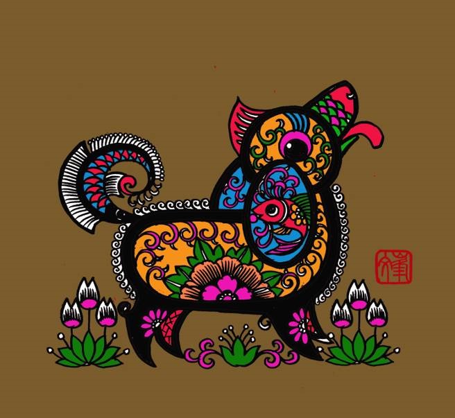 百狗圖剪紙系列(32張)，曹文峰剪紙作品欣賞