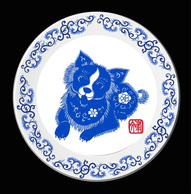 百狗圖剪紙系列(32張)，曹文峰剪紙作品欣賞