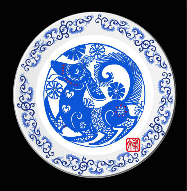 百狗圖剪紙系列(32張)，曹文峰剪紙作品欣賞