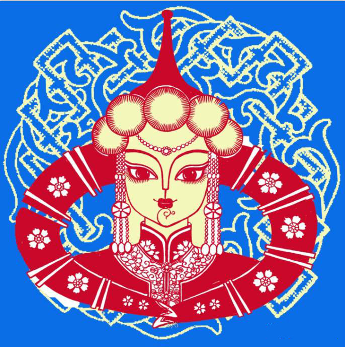 蒙古族美女剪紙，曹文峰剪紙作品欣賞