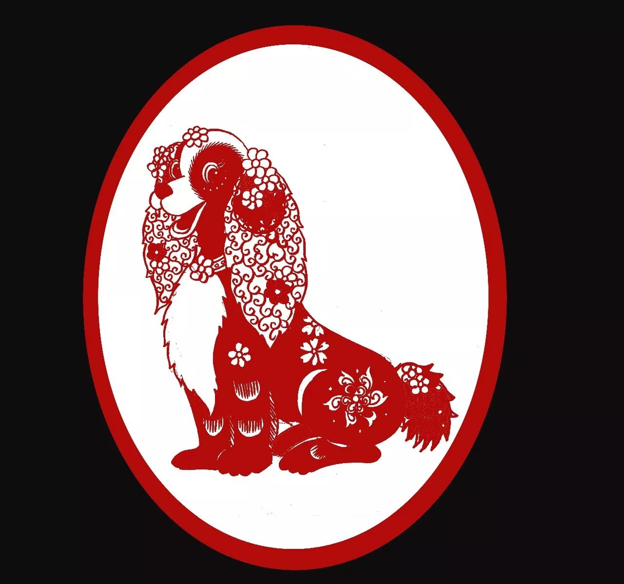 百狗圖剪紙系列(32張)，曹文峰剪紙作品欣賞