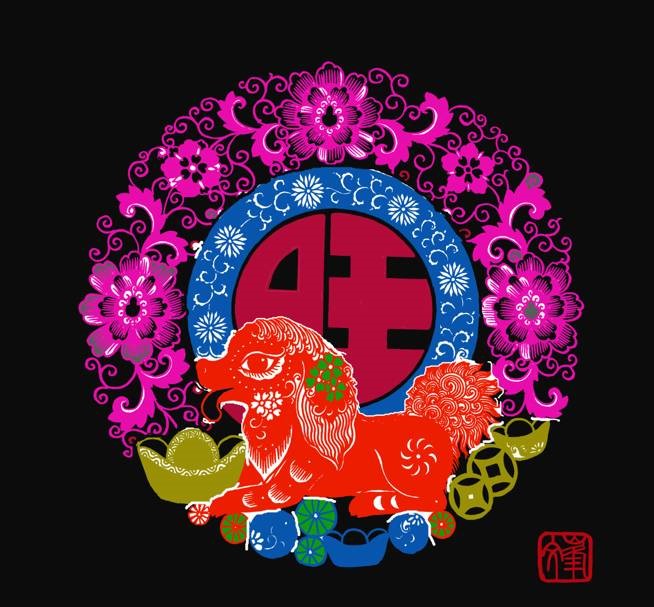百狗圖剪紙系列(32張)，曹文峰剪紙作品欣賞