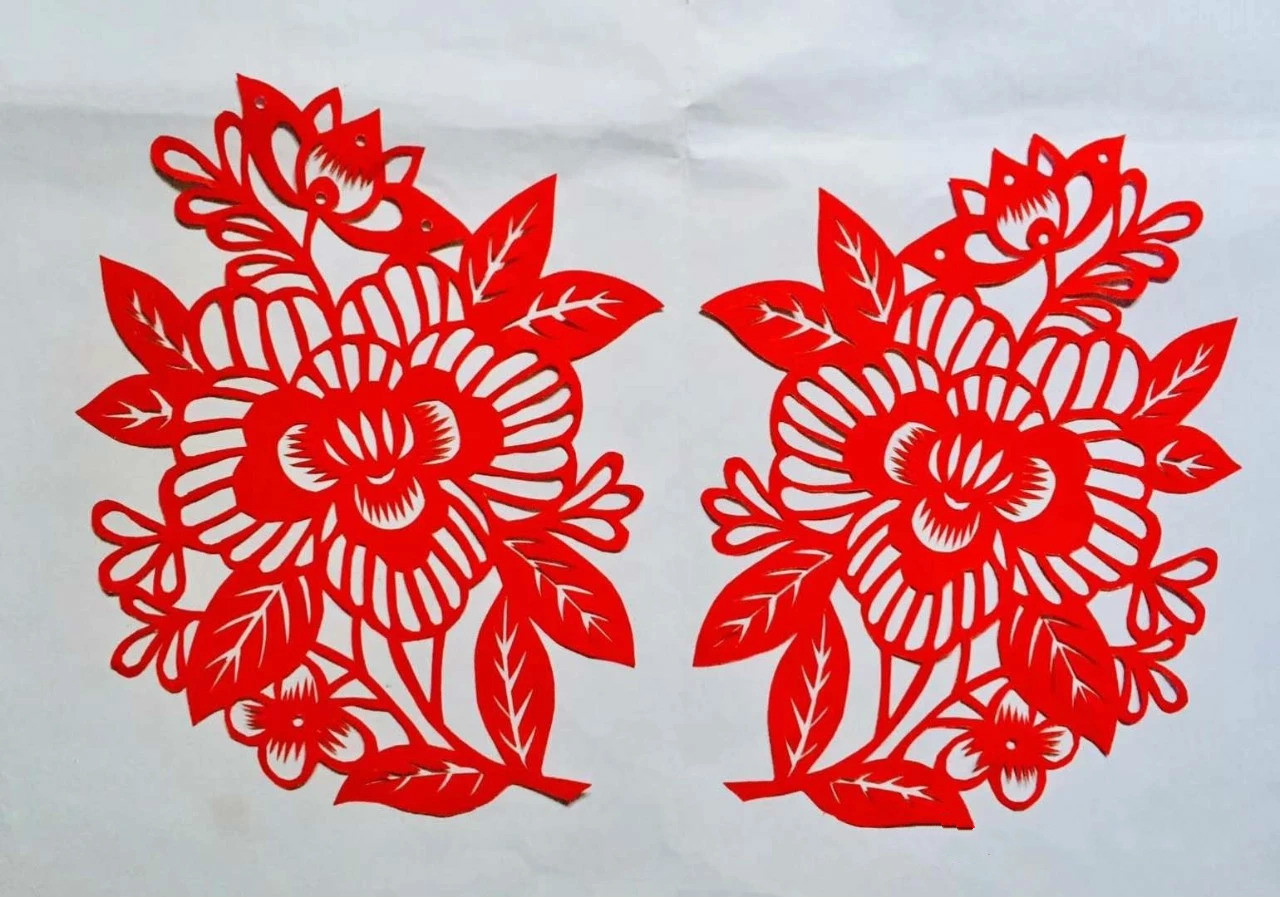 信手剪花花燦爛(20張)，張彬老師剪紙作品