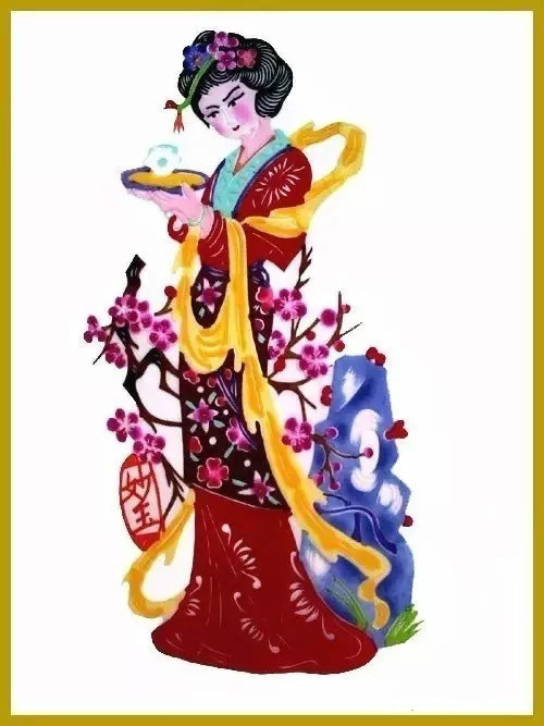 美女染色剪紙作品欣賞，色彩斑斕的剪紙藝術(shù)