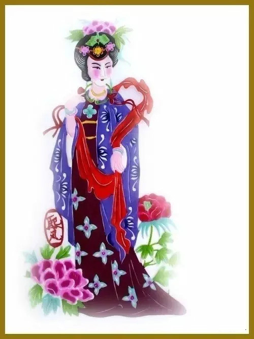美女染色剪紙作品欣賞，色彩斑斕的剪紙藝術(shù)