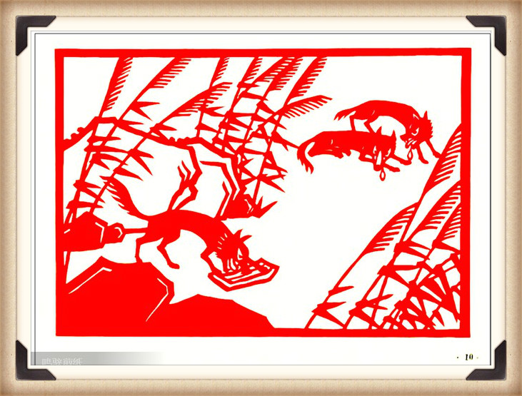 斗狼記剪紙藝術(shù)，高清剪紙連環(huán)畫圖集（54張）